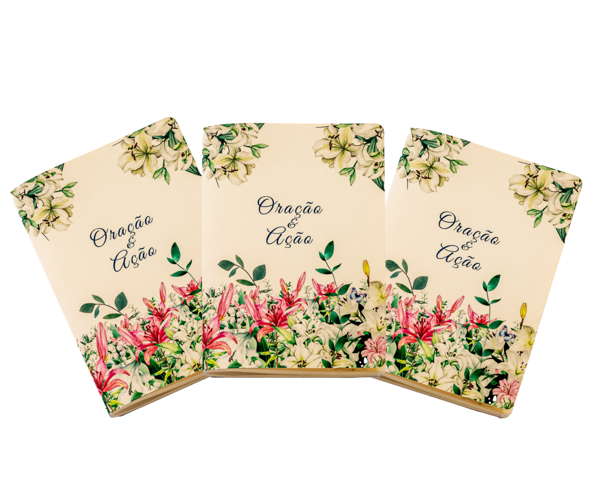 Kit 3 Cadernos Flores da Bíblia - Lírio