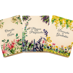 Kit 3 Cadernos Flores da Bíblia